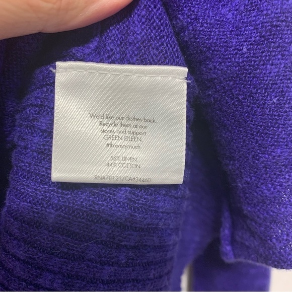 Eileen Fisher Linen Cotton Blend Blue Lightweight Knit Cardigan Sweater sz XS - Picture 5 of 10